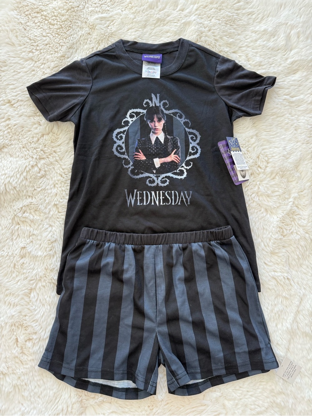 Black Girls' Wednesday Graphic Pajama Set